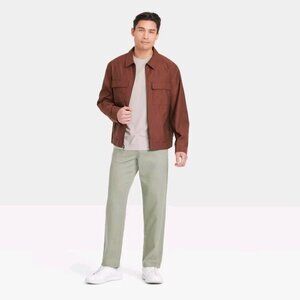 Goodfellow & Co - Men's Utility Jacket - Brown zip up long sleeve Lightweight